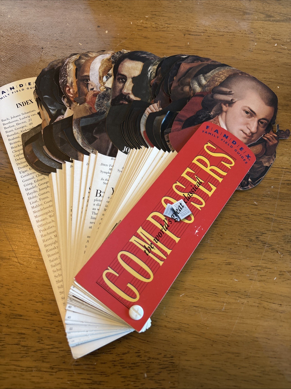 FANDEX Family Field Guides COMPOSERS Flip Cards 50 Die Cut Cards Homeschool