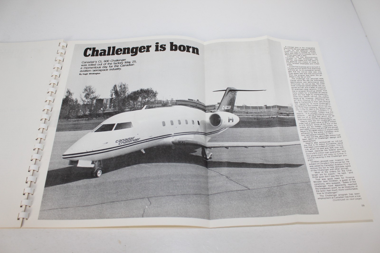 Selected Reprints of Articles about the Canadair Challenger Plane 1978 PB
