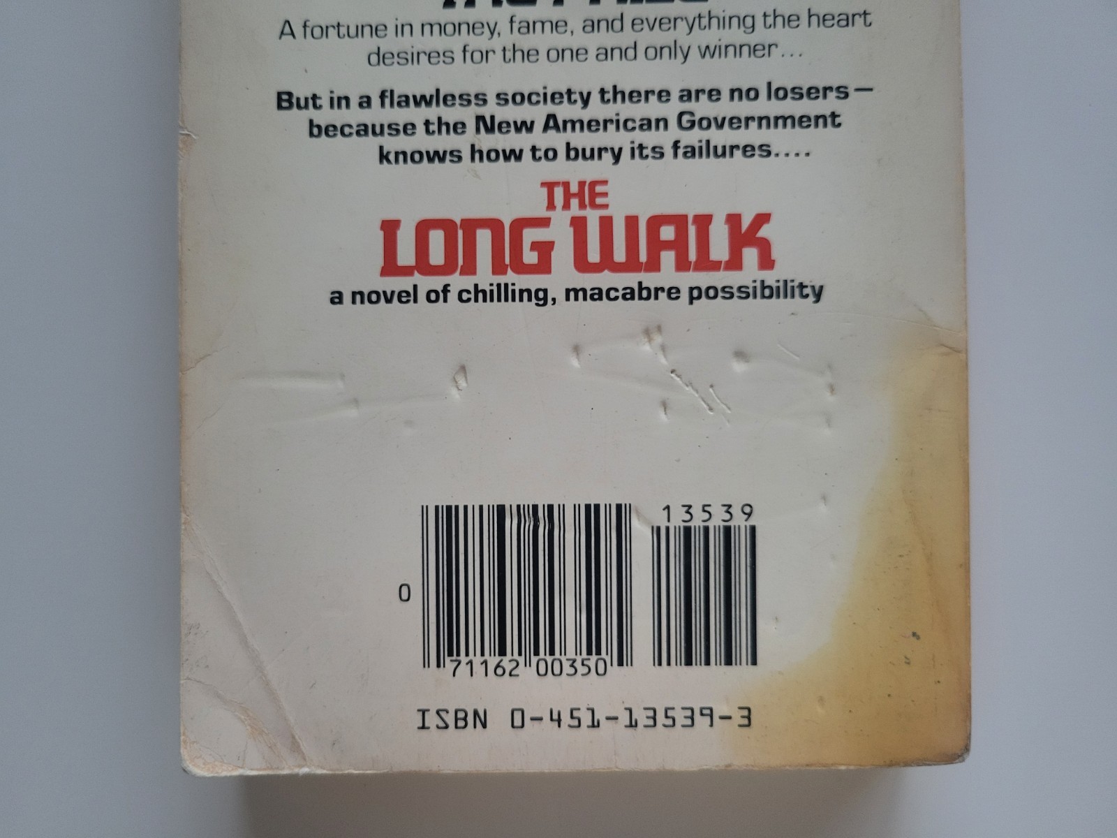 1979 THE LONG WALK STEPHEN KING SIGNET PAPERBACK RICHARD BACHMAN 1ST EDITION 3RD
