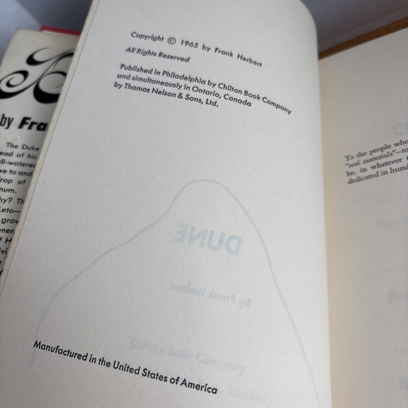 Frank Herbert Dune HC/DJ Book Club Edition 507 Pages 1965 Gutter Code R51 12/76