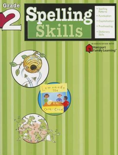 Spelling Skills: Grade 2 (Flash Kids Harcourt Family Learning) – GOOD