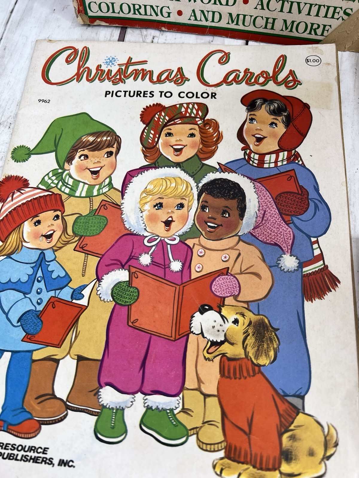 Vintage 1960s / 70s Christmas Coloring Activity Books Lot of 7 Partial Used
