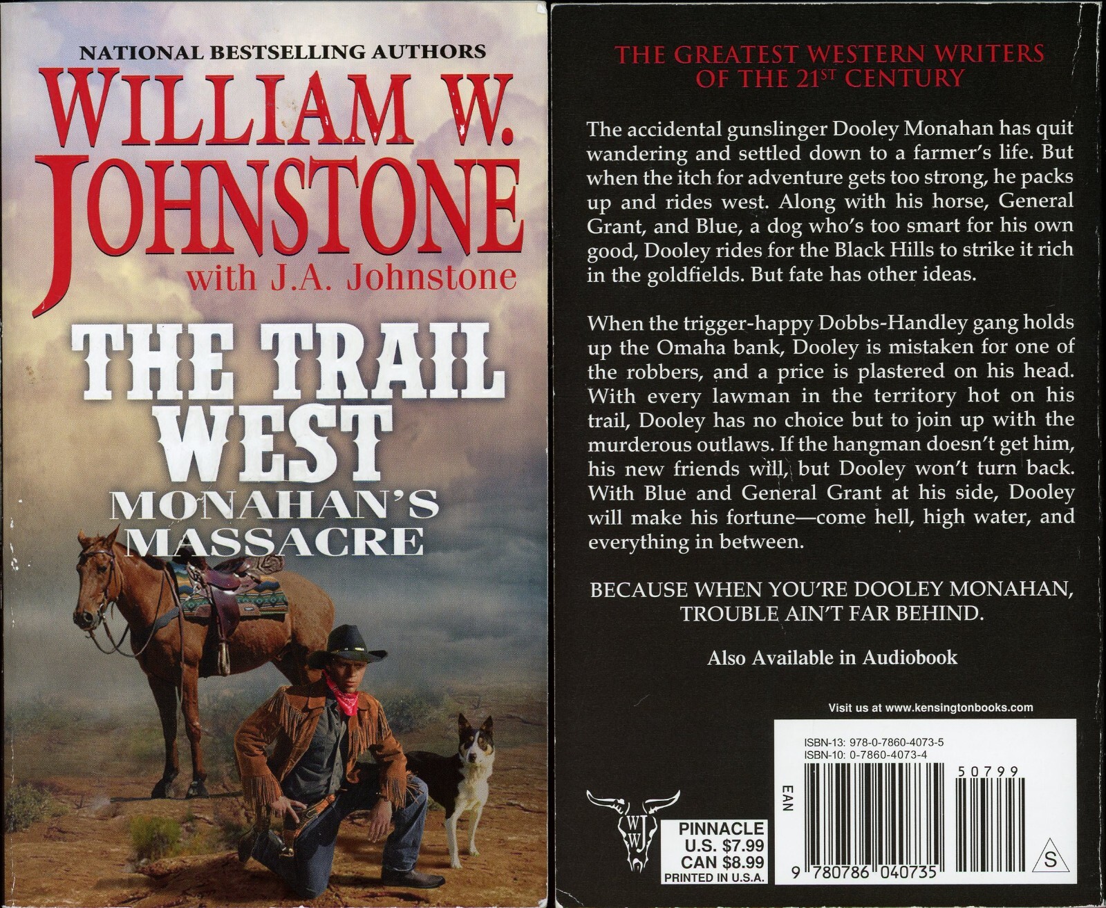 The Trail West Outlaw Western Action Lot of 2 Paperback by William W Johnstone