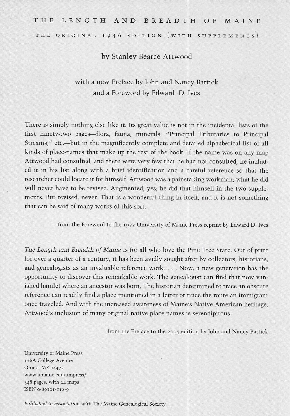„THE LENGTH AND BREADTH OF MAINE“ by Stanley Bearce Attwood