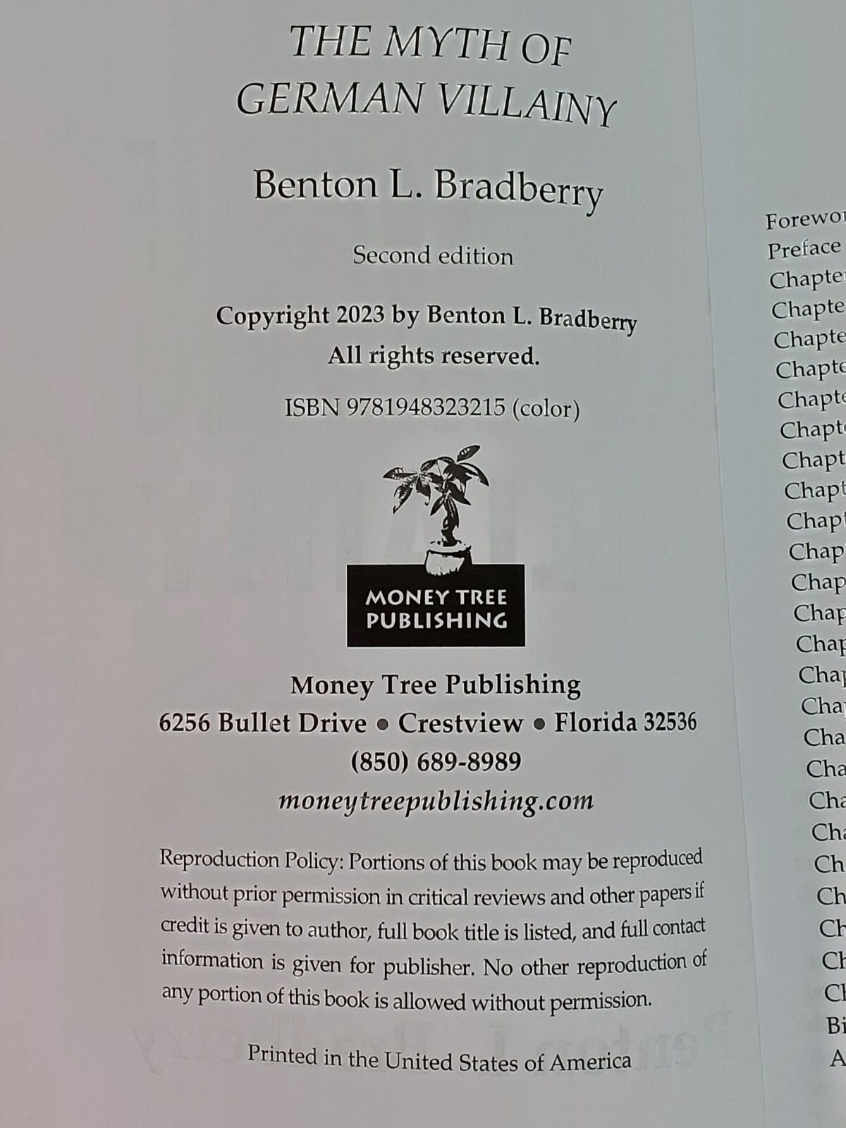 The Myth of German Villainy, Updated Revised Edition by Benton L. Bradberry