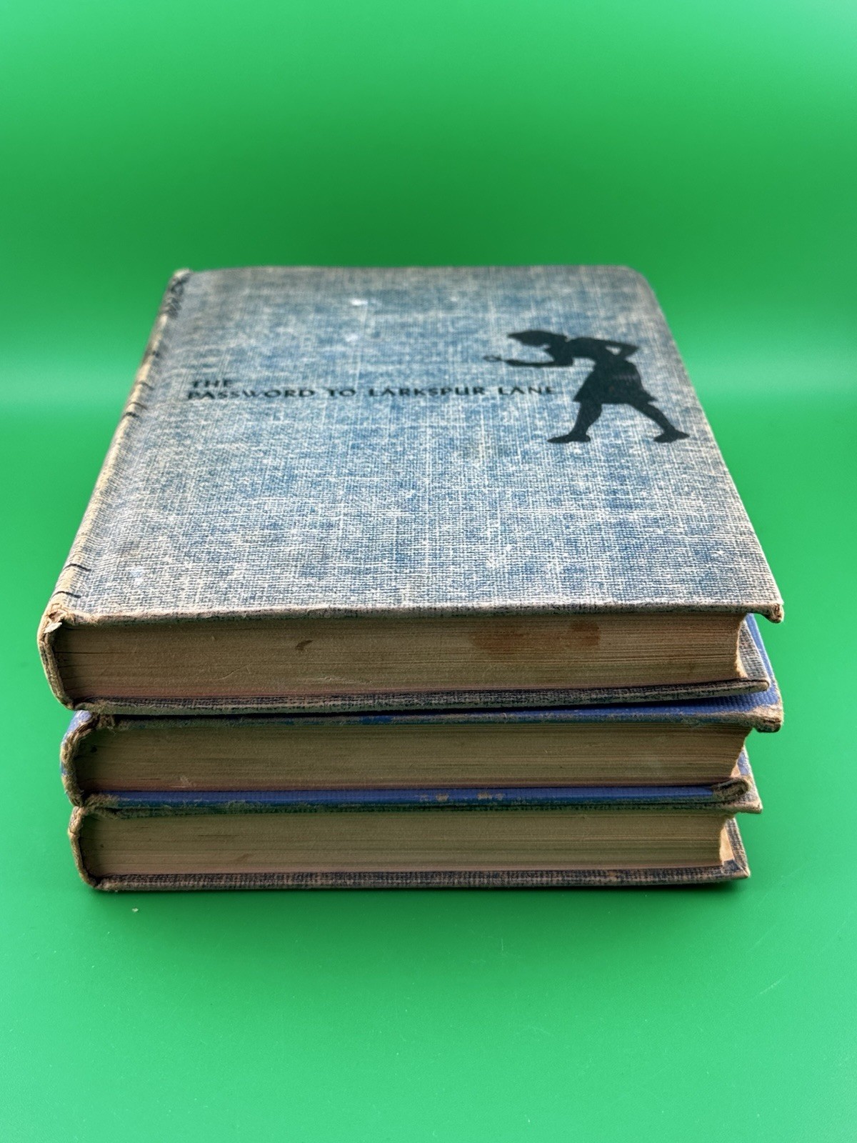 Lot of 3 Vintage Nancy Drew Books 1930s-50s Blue Tweed Cover Mysteries HC
