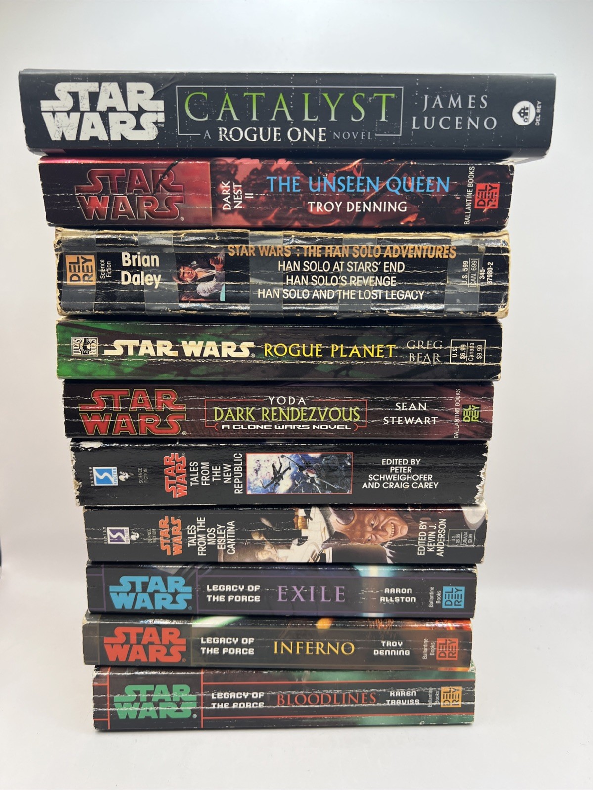 10 Star Wars Paperback Book Lot Various Titles, Legends, vintage