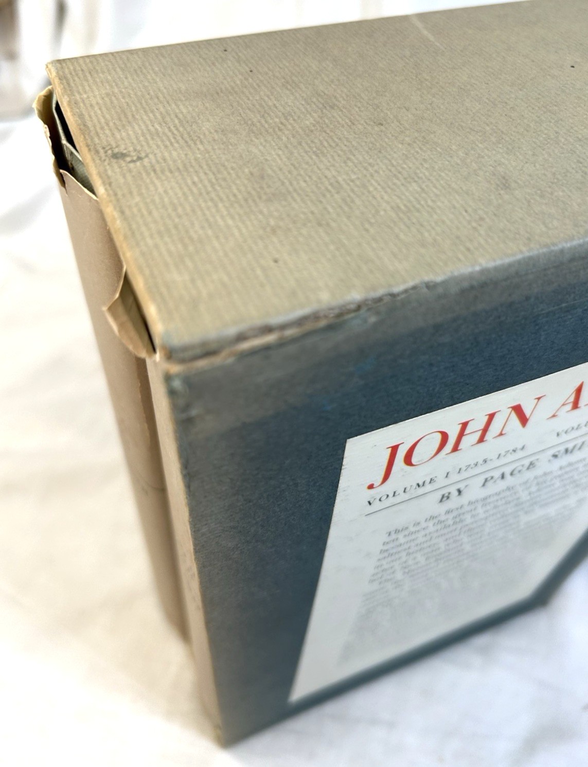 John Adams by Page Smith Vols 1 & 2 HC DJ 1962 Slipcase Biography BOMC