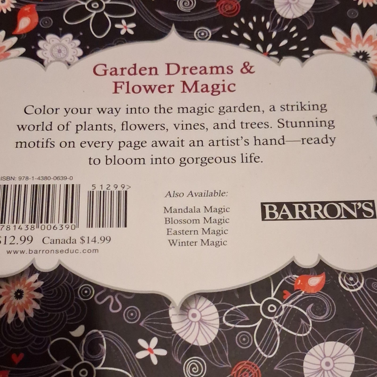 Magic Garden Fantastic Flowers to Color Color Magic Ser Trade PB 2015 80p 8.8in