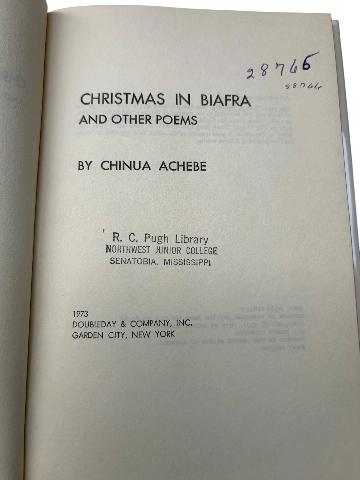 Christmas in Biafra and Other Poems Chinua Achebe 1973 First Edition Doubleday