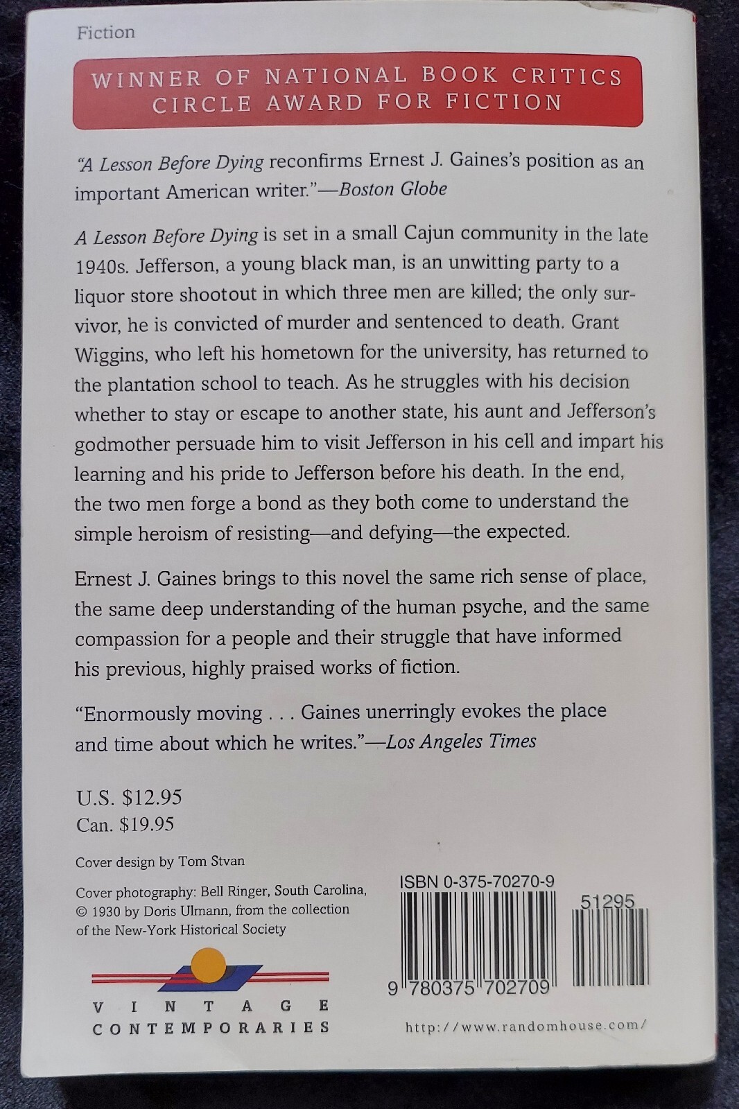 A Lesson Before Dying by Ernest J Gaines Paperback Book