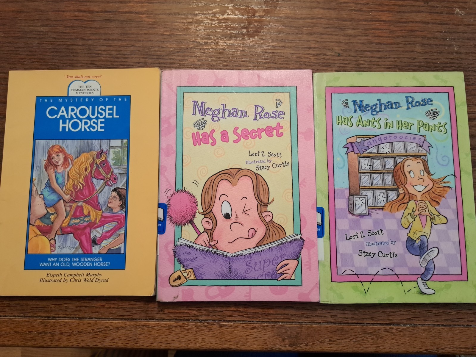 Lot of 3 Kids Christian Chapter Books ages 6-9 Meghan Rose & 10 Commandments