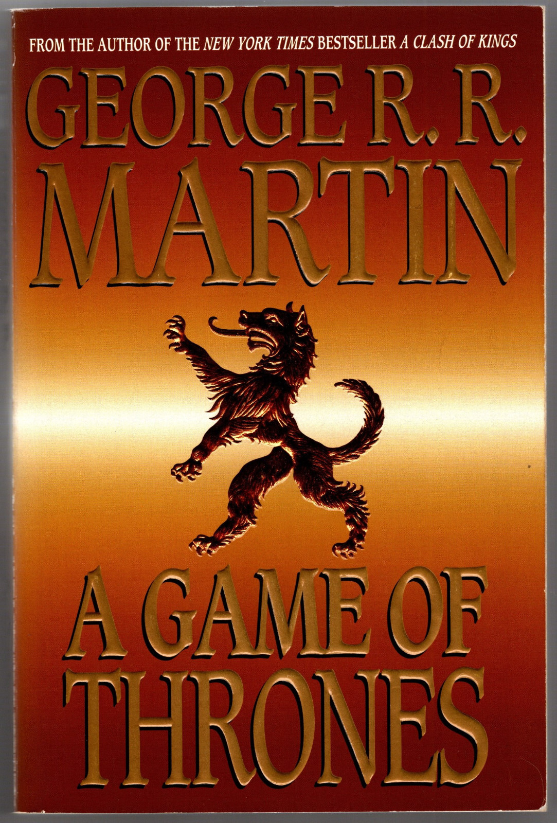 A Game of Thrones by George R.R. Martin paperback LION COVER 4th print – SCARCE!