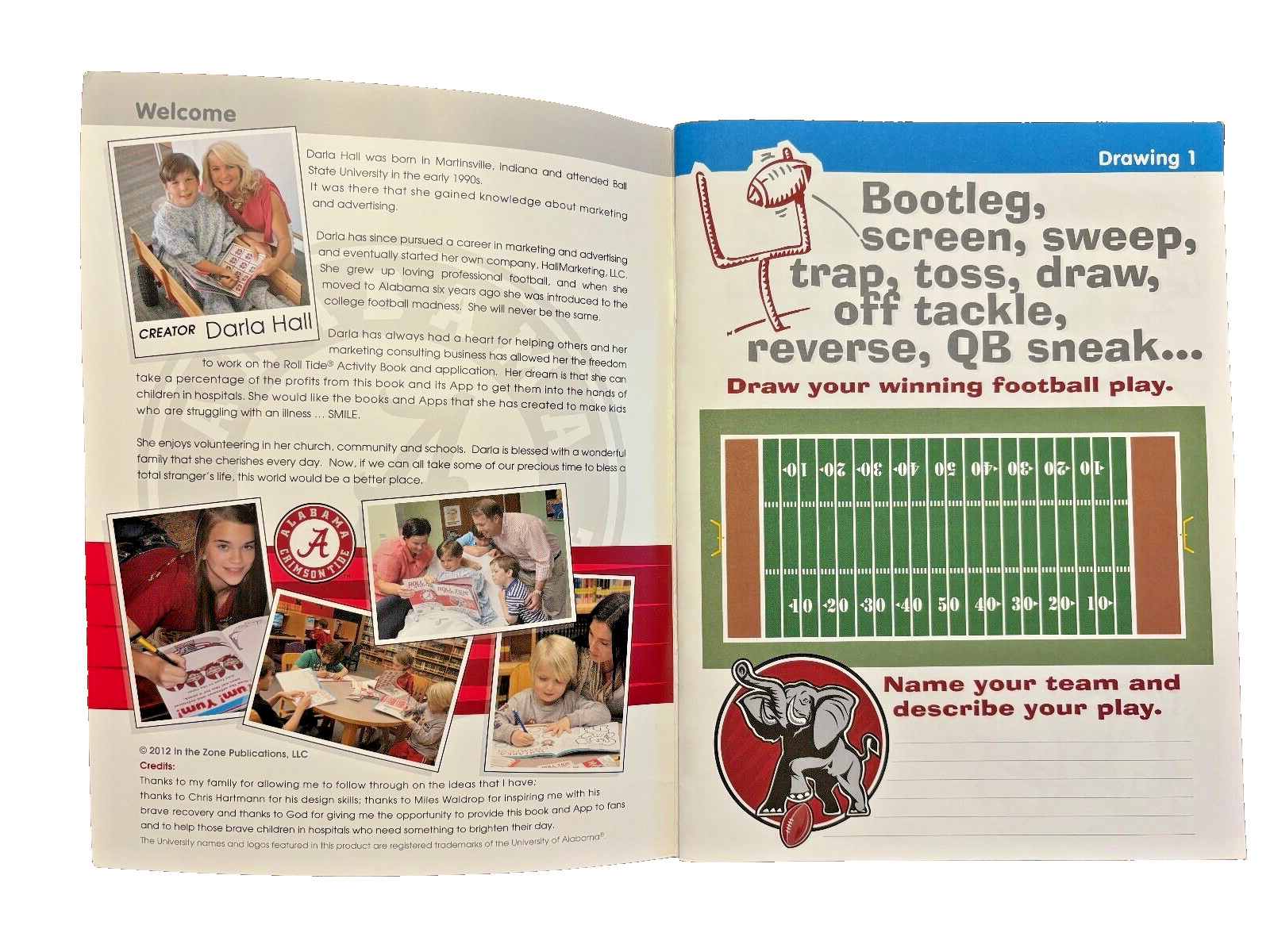Alabama Roll Tide Activity Book Drawing Crosswords Family Fun 2012 36 Pages