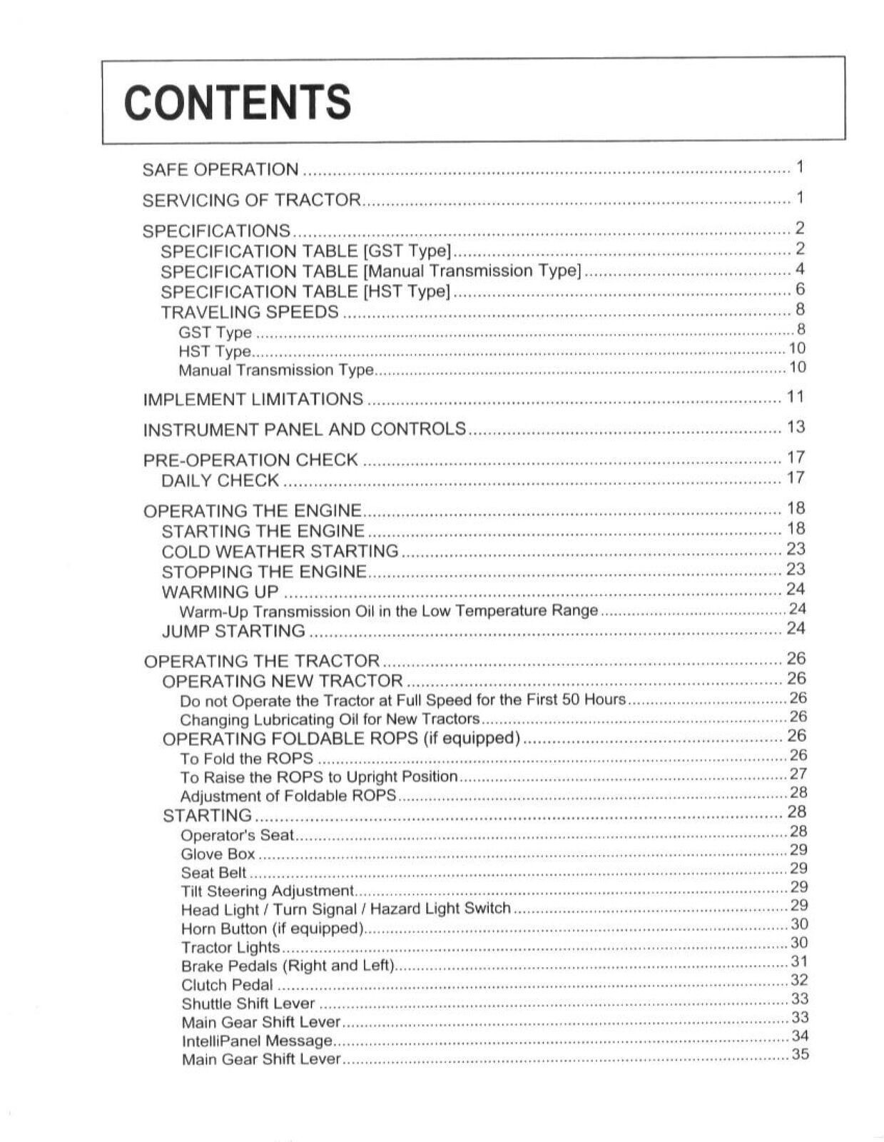 KUBOTA L3130 L3430 L3830 L4330 L4630 L5030 OPERATORS MANUAL – COIL BOUND, COVERS