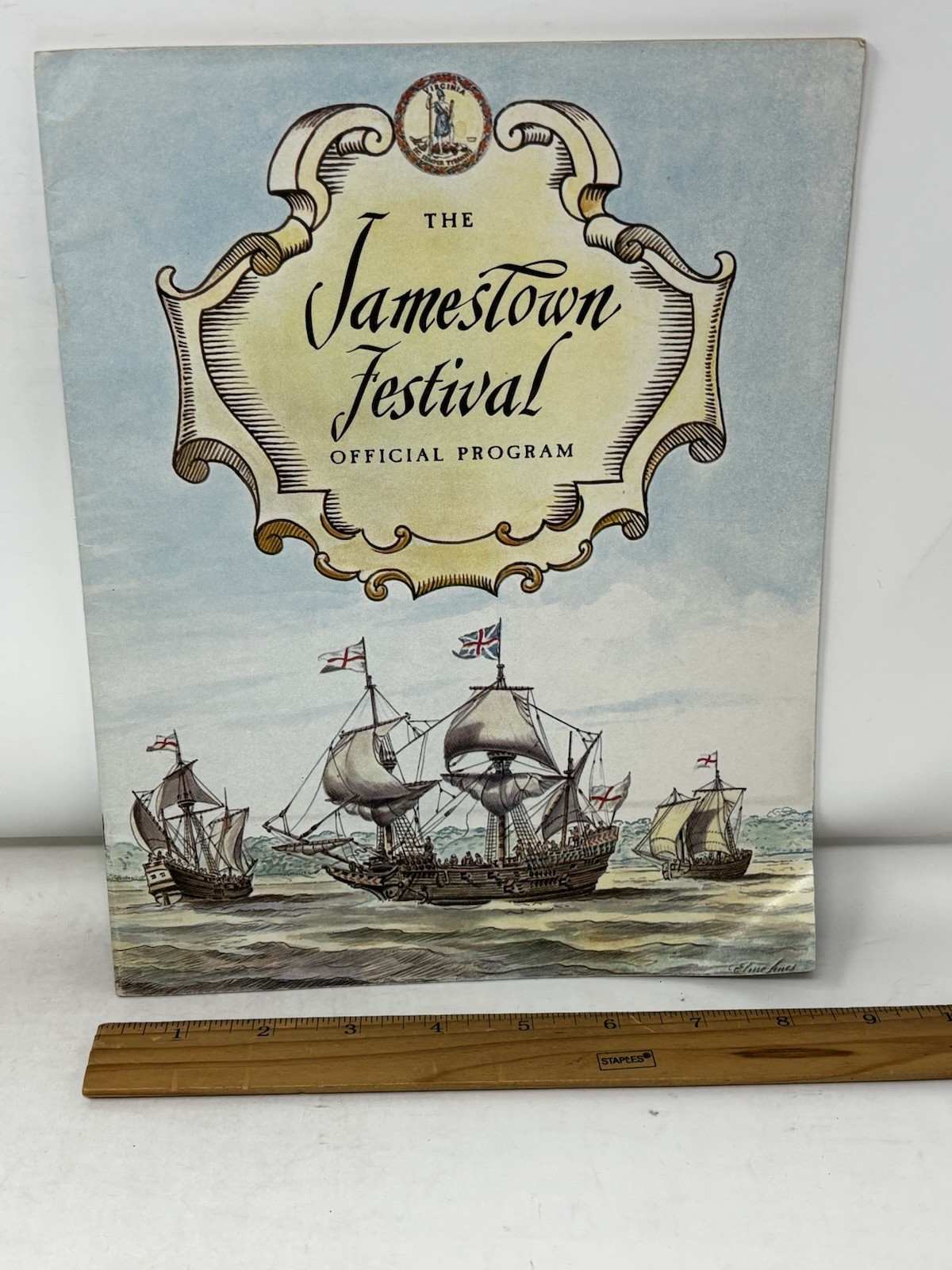 Jamestown Festival Official Program 350th Anniversary 48 pages 1957 VTG