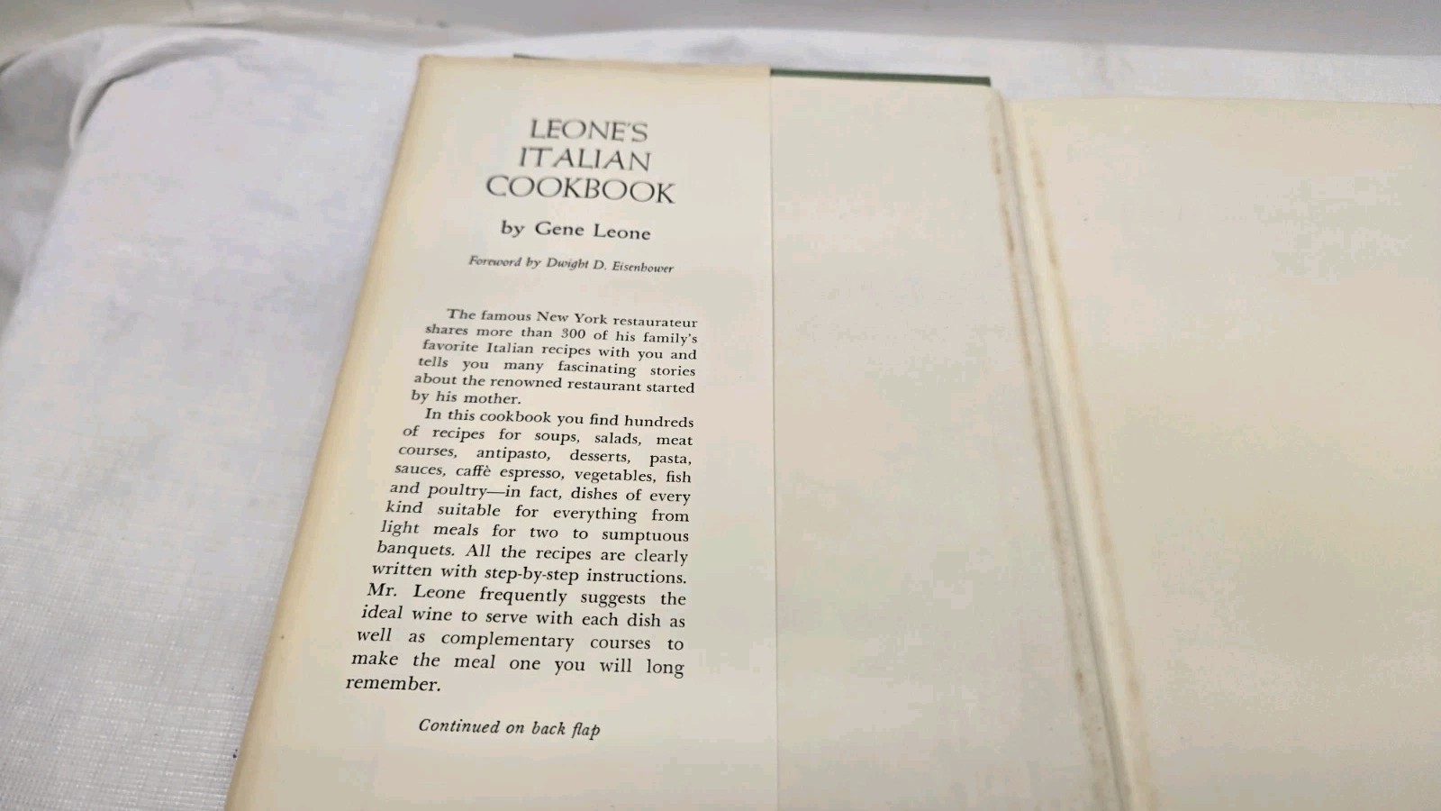 Leone’s Italian Cookbook 1967 Book Club Edition Hardcover By Gene Leone