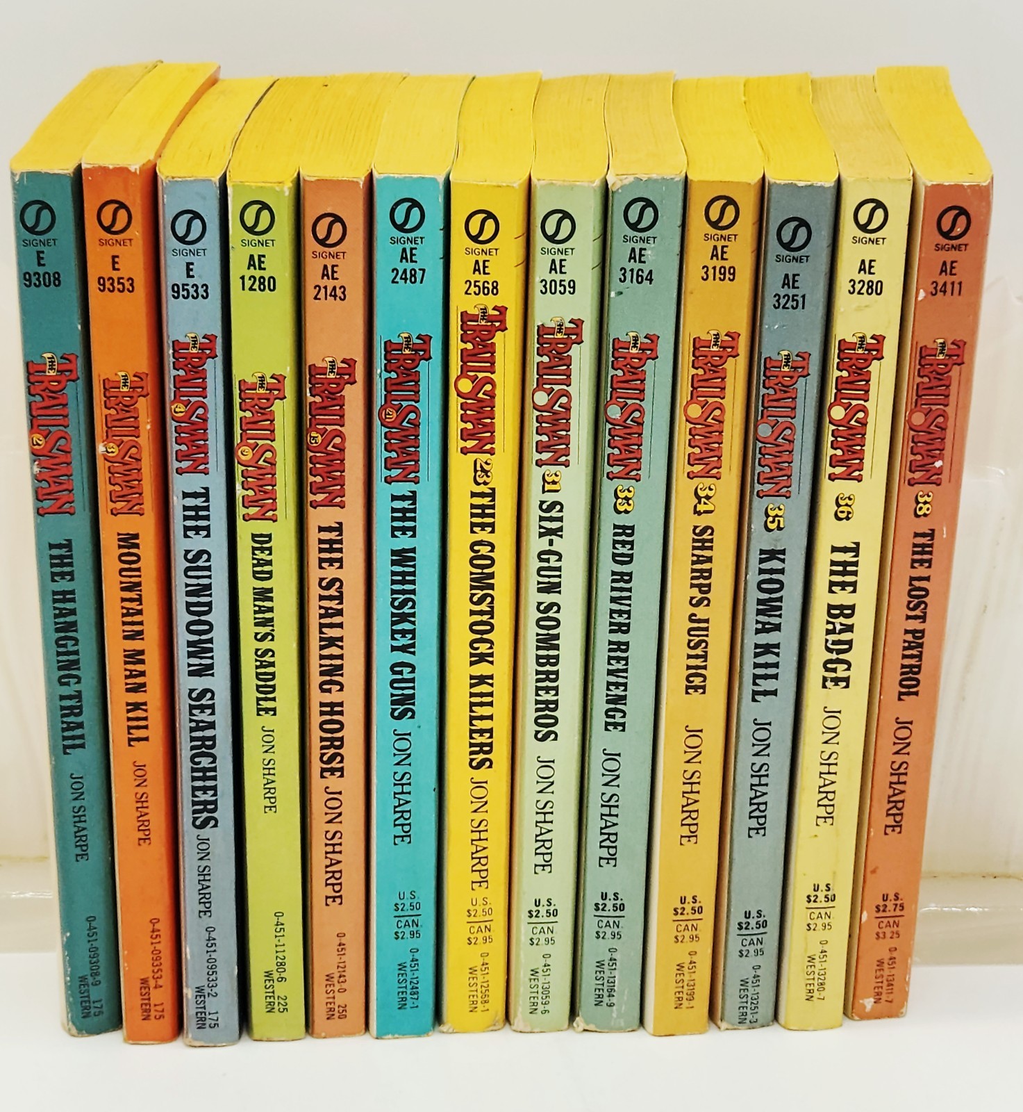 Jon Sharpe lot of 13 different Western paperback books from The Trailsman Series