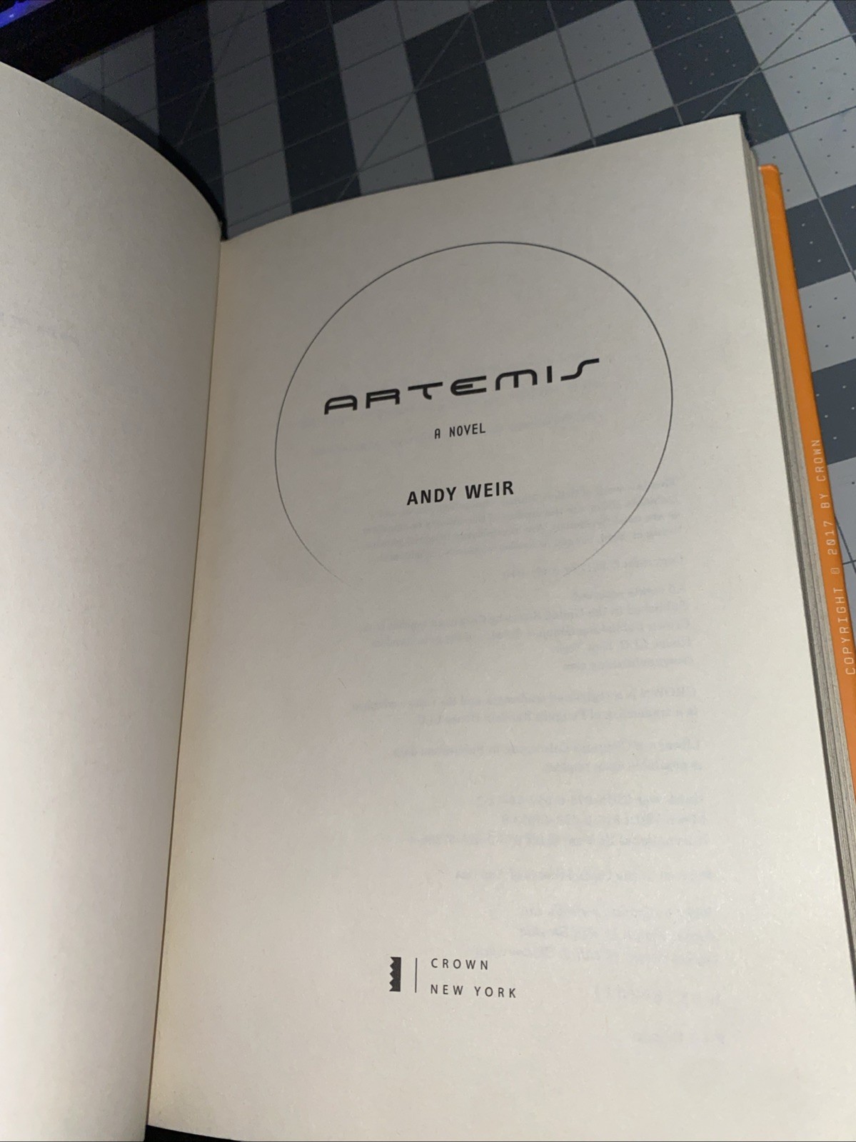 Artemis Andy Weir 2017 Hardcover Novel Science Fiction
