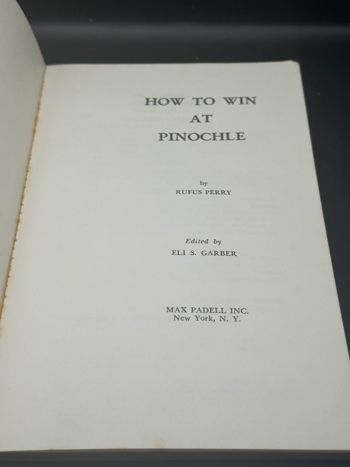 How To Win At Pinochle By Rufus Perry 1972 Trade Paperback 124 Pages