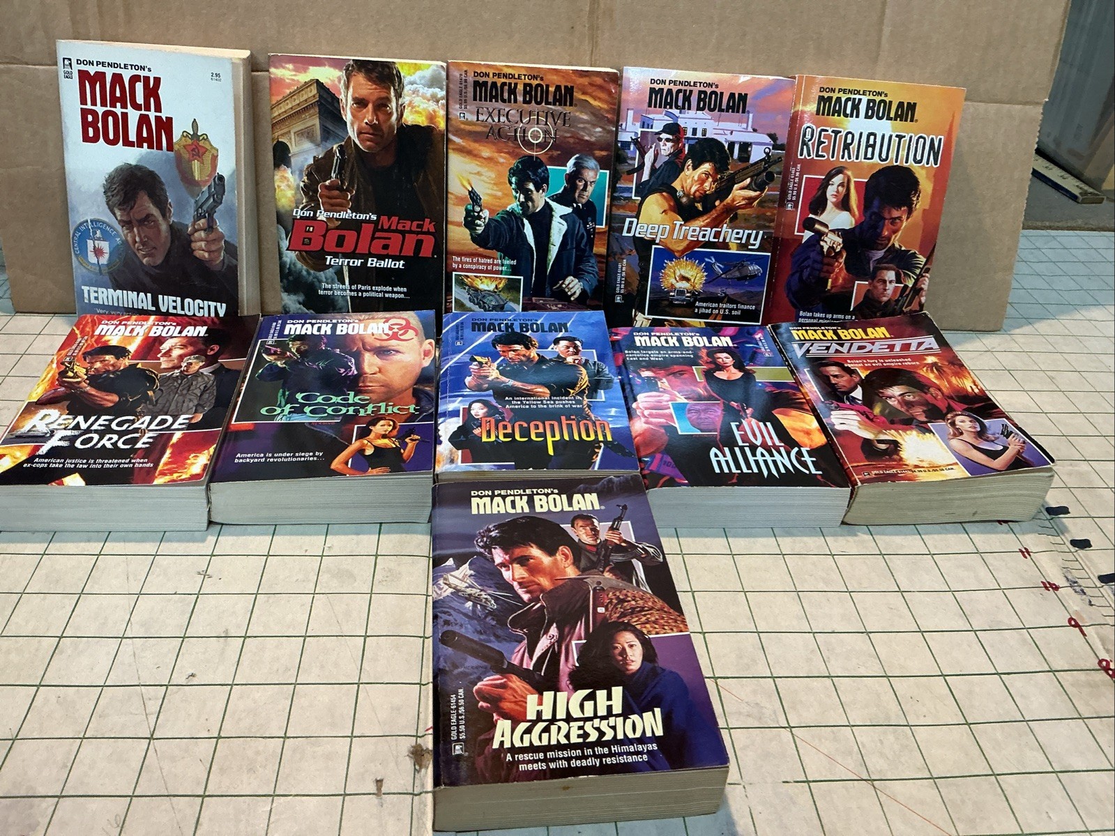 Don Pendleton’s Mack Bolan Paperback Lot of 11 First Editions Vintage