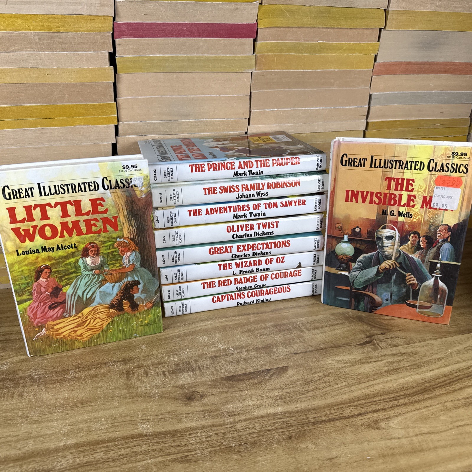 Lot of 10 Great Illustrated Classics HC Children’s Books Tom Sawyer Oliver Twist