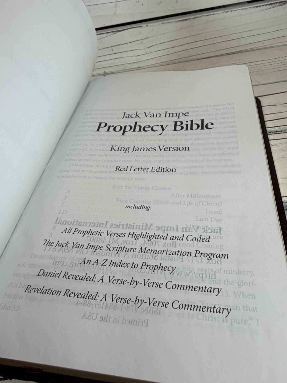 KJV Jack Van Impe Prophecy Bible Burgundy Leather Red Letter Limited Special Ed.