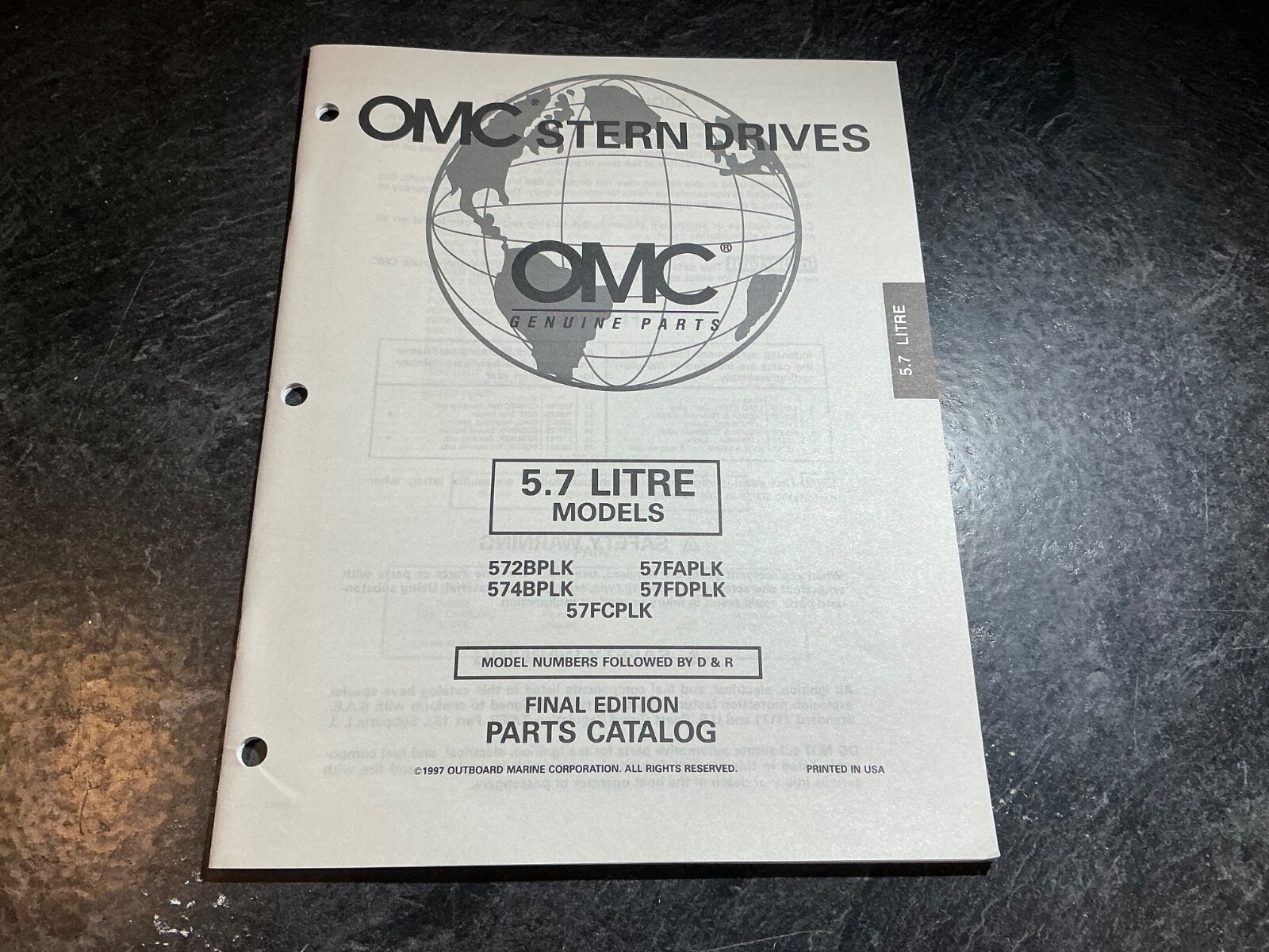 1997 OMC 5.7L 350 C.I. GM V8 Stern Drive Models Parts Catalog