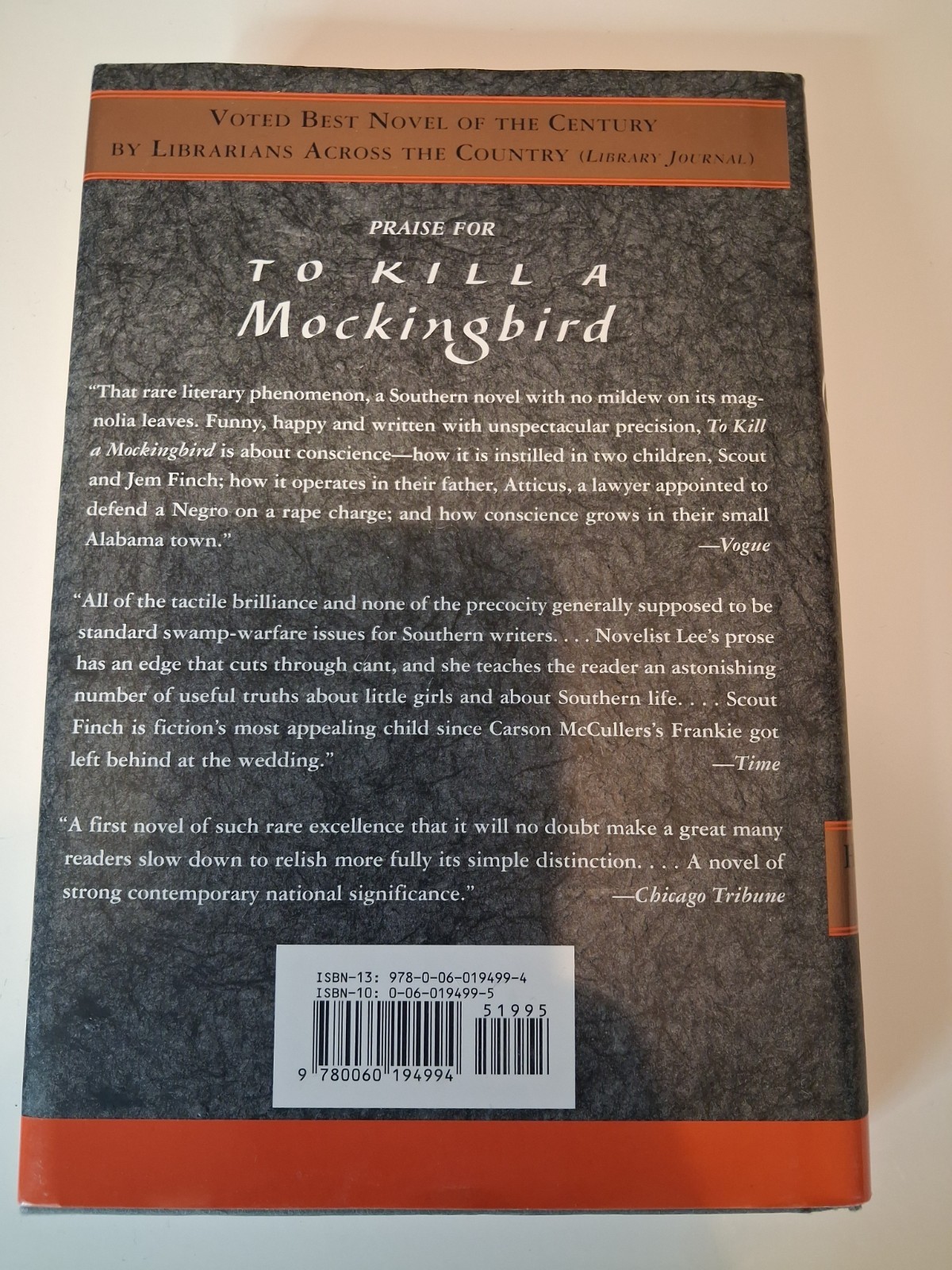 To Kill a Mockingbird by Lee Harper; 40th Anniversary Edition, 1999, VG+ / VG+
