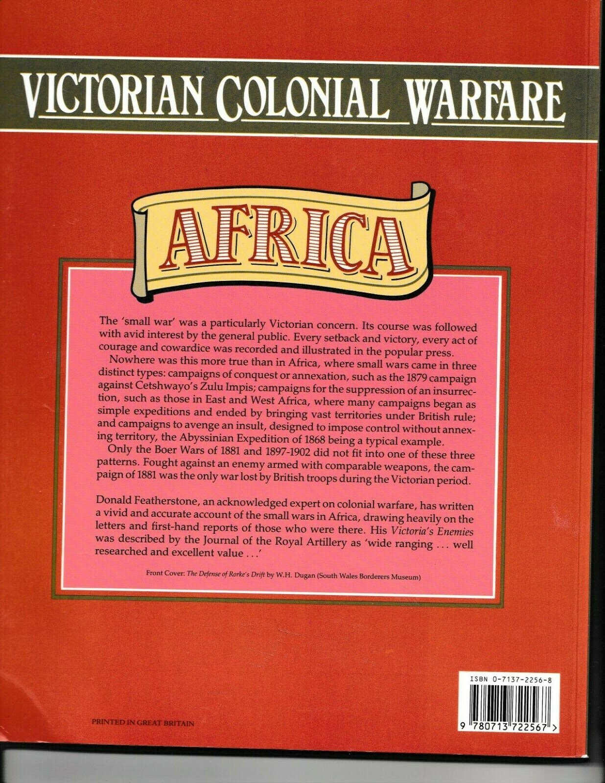 2 Books: Victorian Colonial Warfare, Africa & India, Donald Featherstone 1993