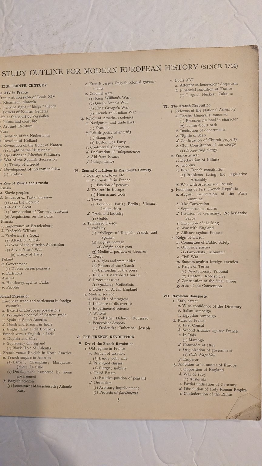 Map Exercises Syllabus Notebook Modern European History Bishop Robinson 1927