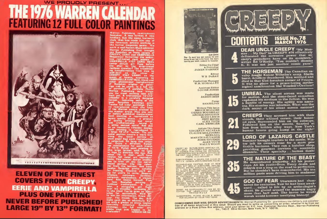 156 MAGAZINES – Creepy – Tales,Horror,Science Fiction,Illustrated Issues -CD/DVD