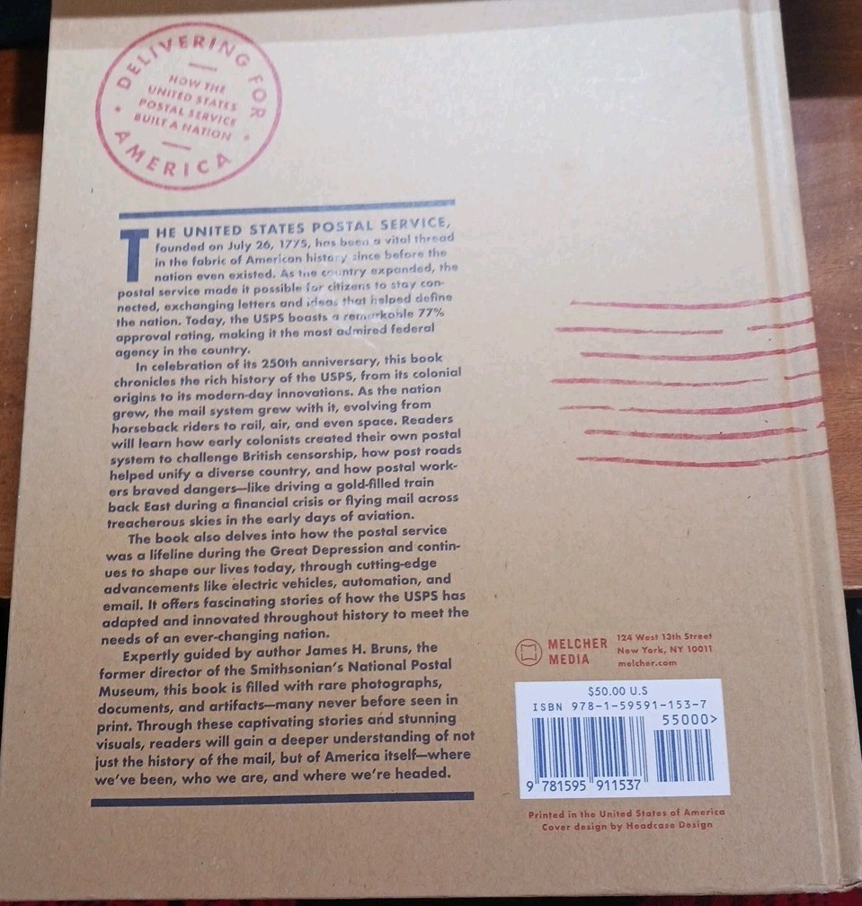 Delivering for America USPS 250 Years 2025 First Edition Hardcover Book