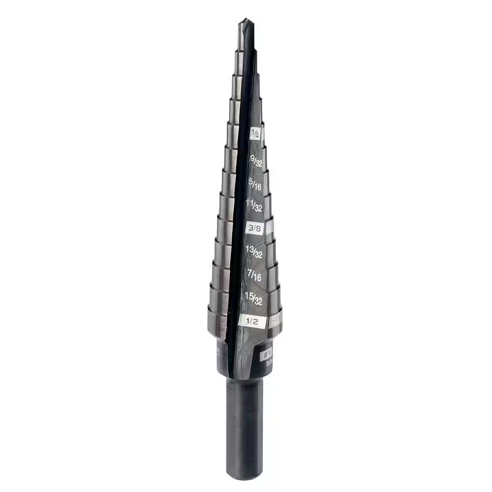 1/8 In. – 1/2 In. #1 Black Oxide Step Drill Bit (13-Steps)