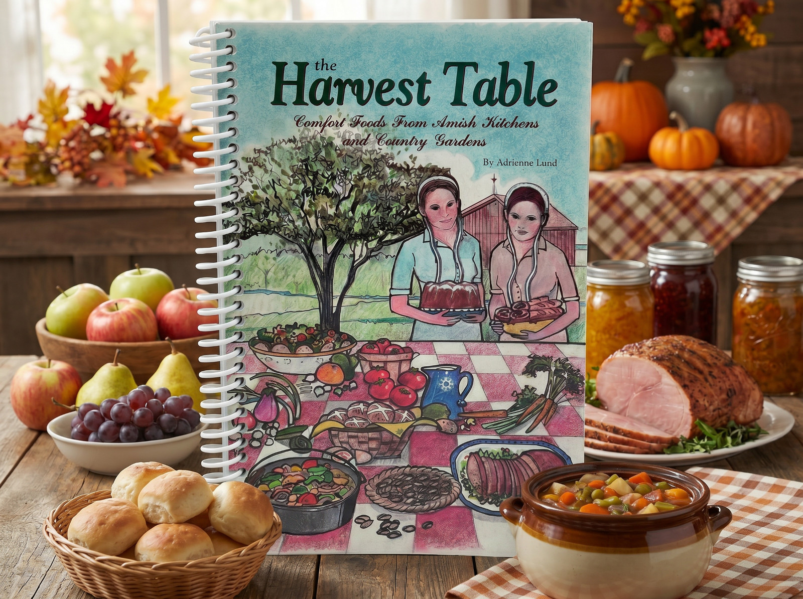 Amish Cookbook „Harvest Table“ by Adrienne Lund Made in USA