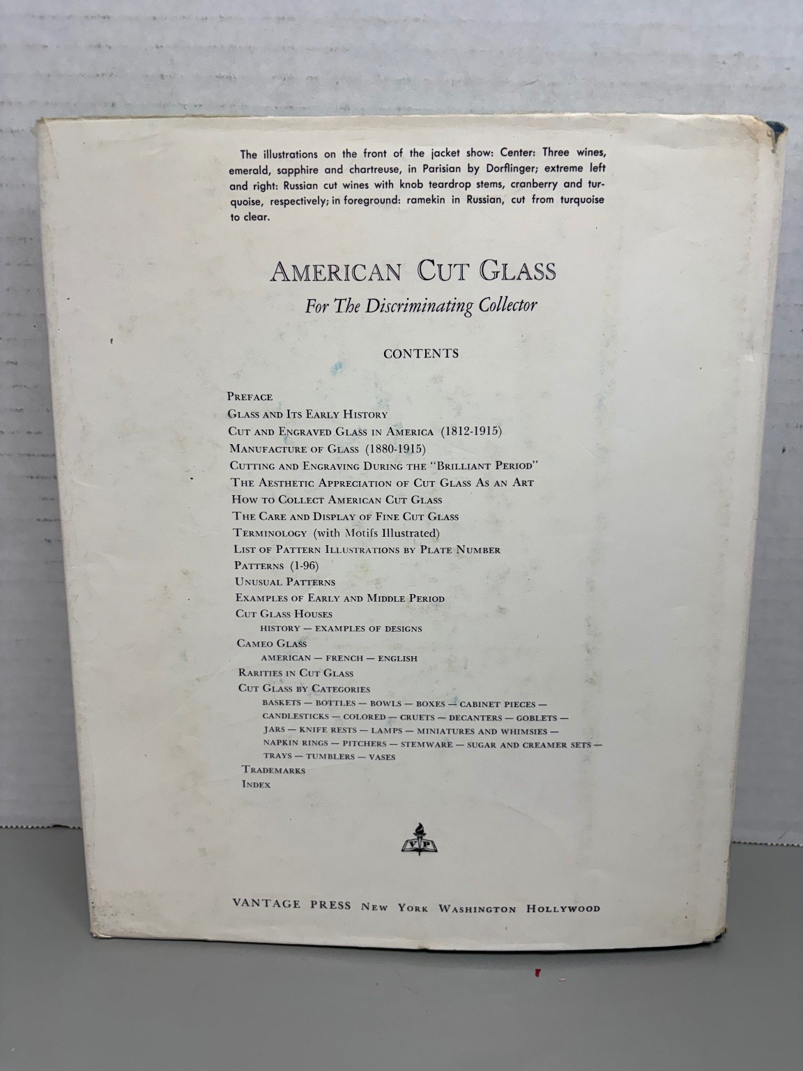 AMERICAN CUT GLASS J. Michael Pearson 1965 2nd Ed Illustrated Collector Guide