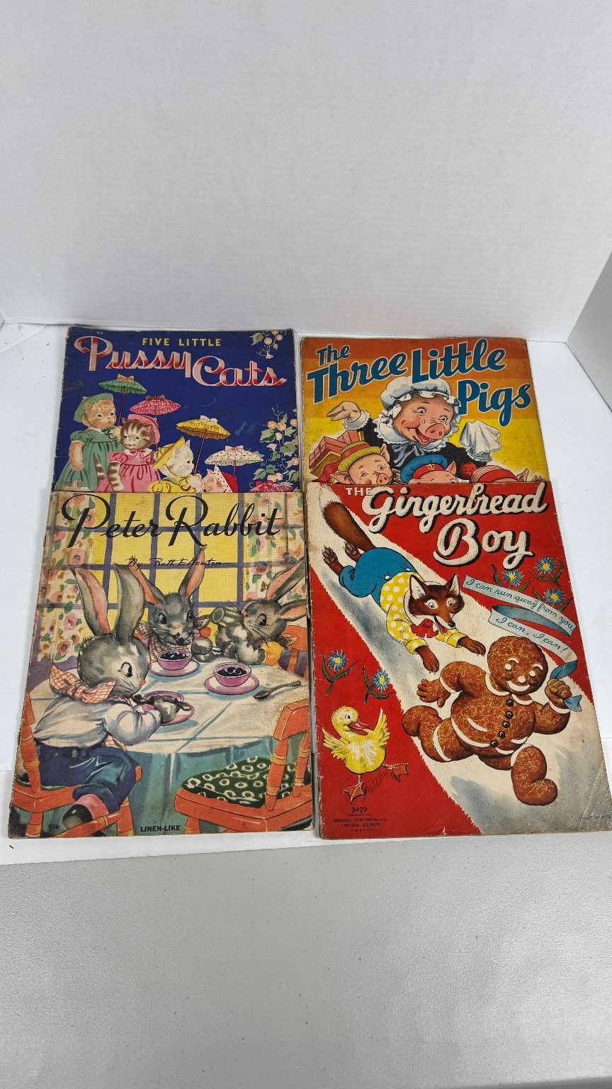 Vintage Children’s Story Book Lot 1938-40 Whitman Merrill Peter Rabbit Pigs