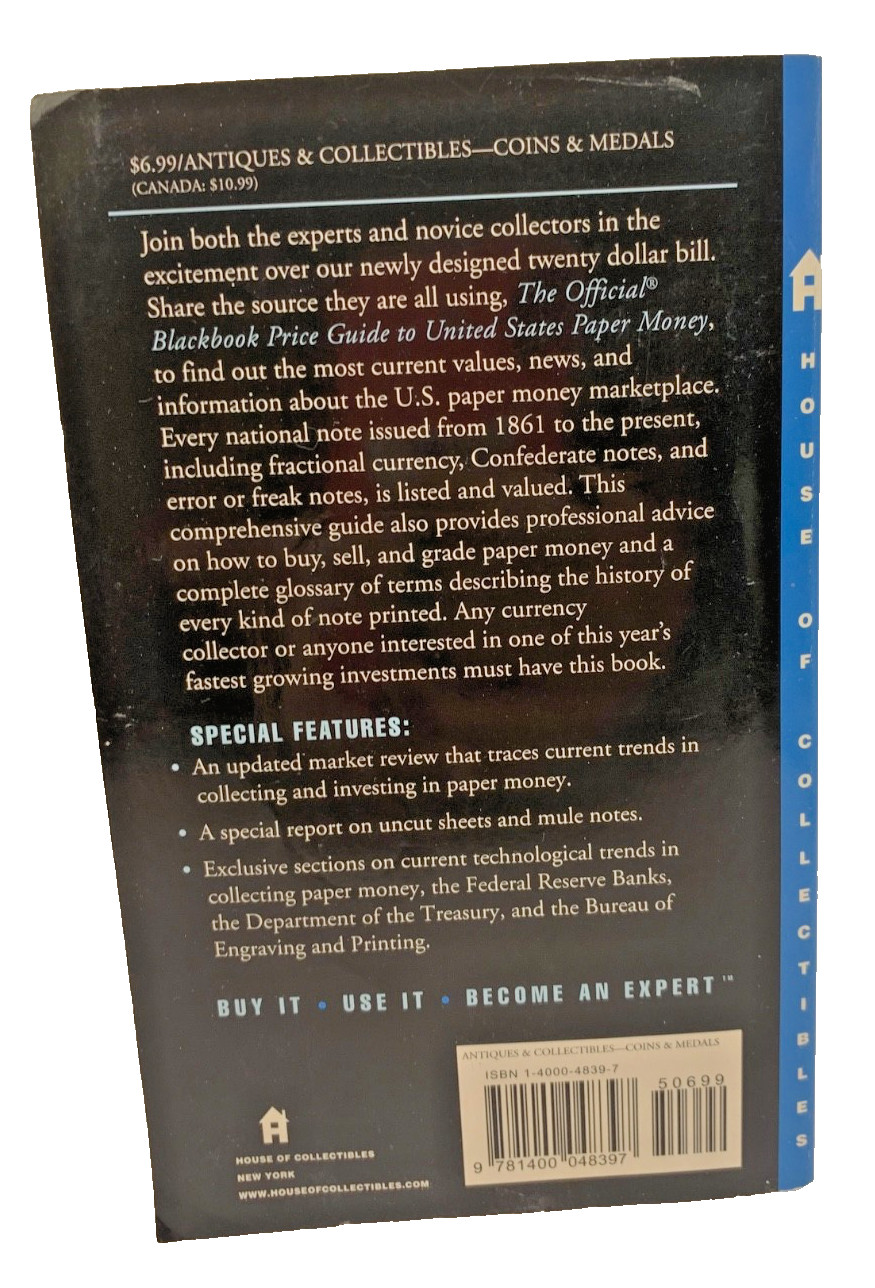Official Blackbook Price Guide To United States Paper Money Book 2005