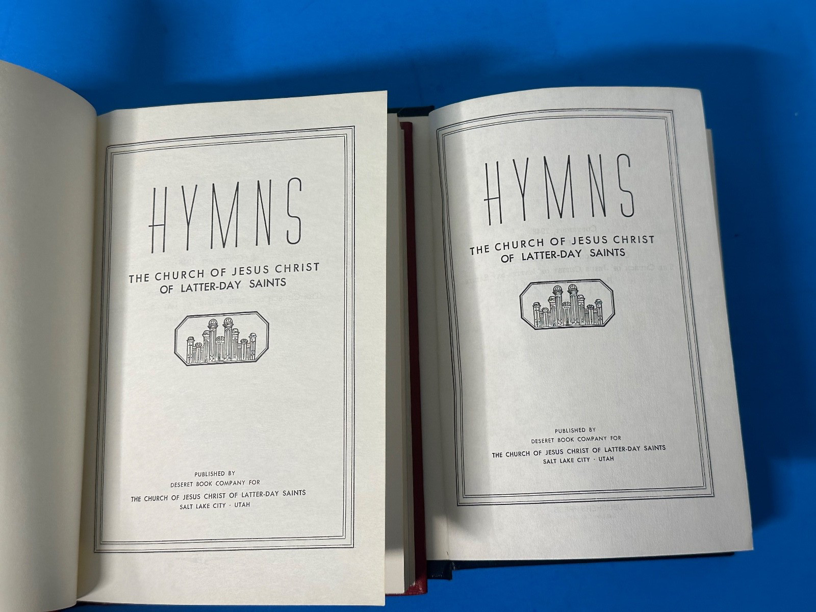 Hymns Brown Red Blue 4 vols Church of Jesus Christ Mormon Pianist 1948 Enlarged