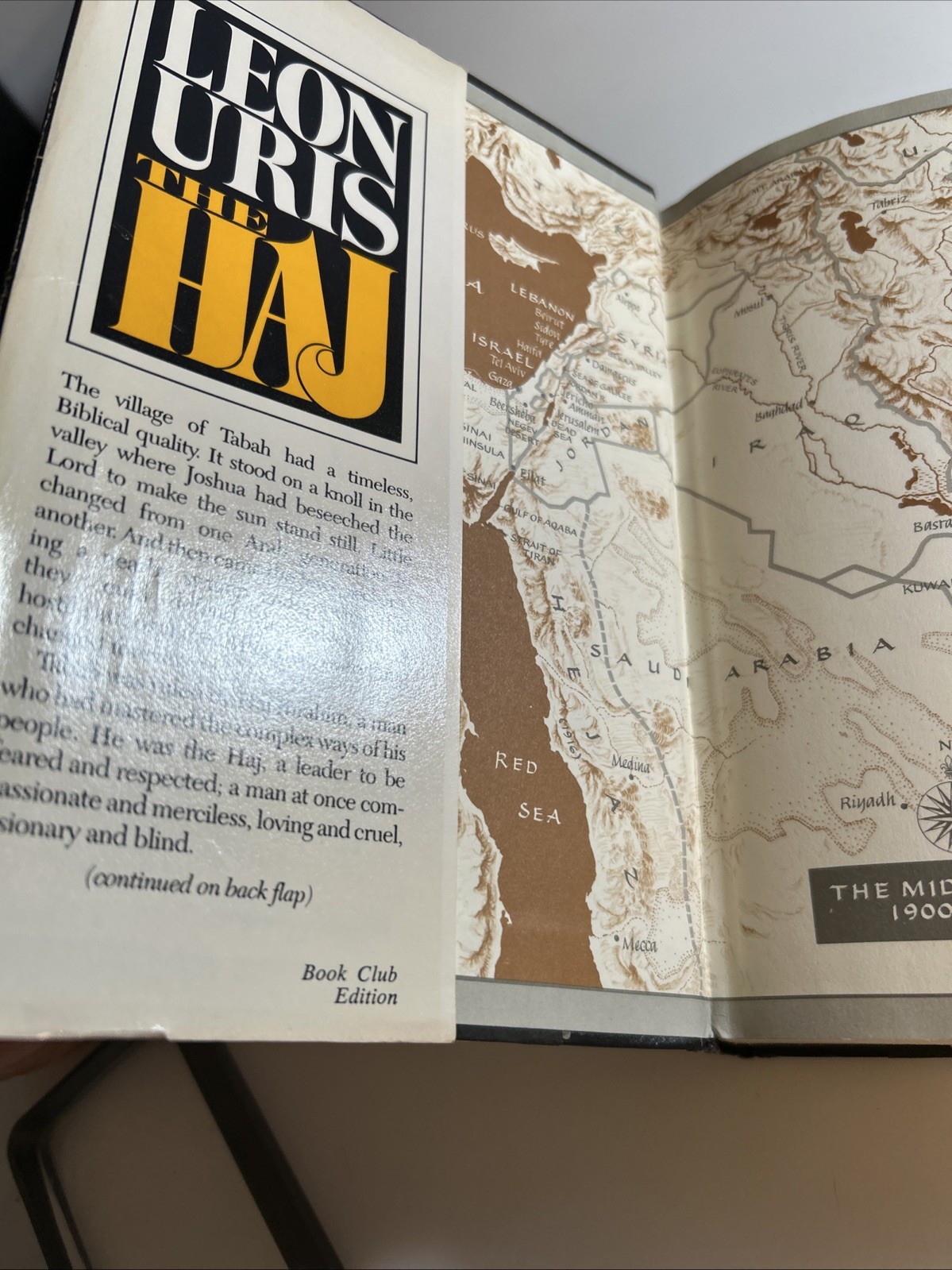 The Haj A Novel by Leon Uris HC 📕 Dust Jacket Book Club Edition 1984 2909