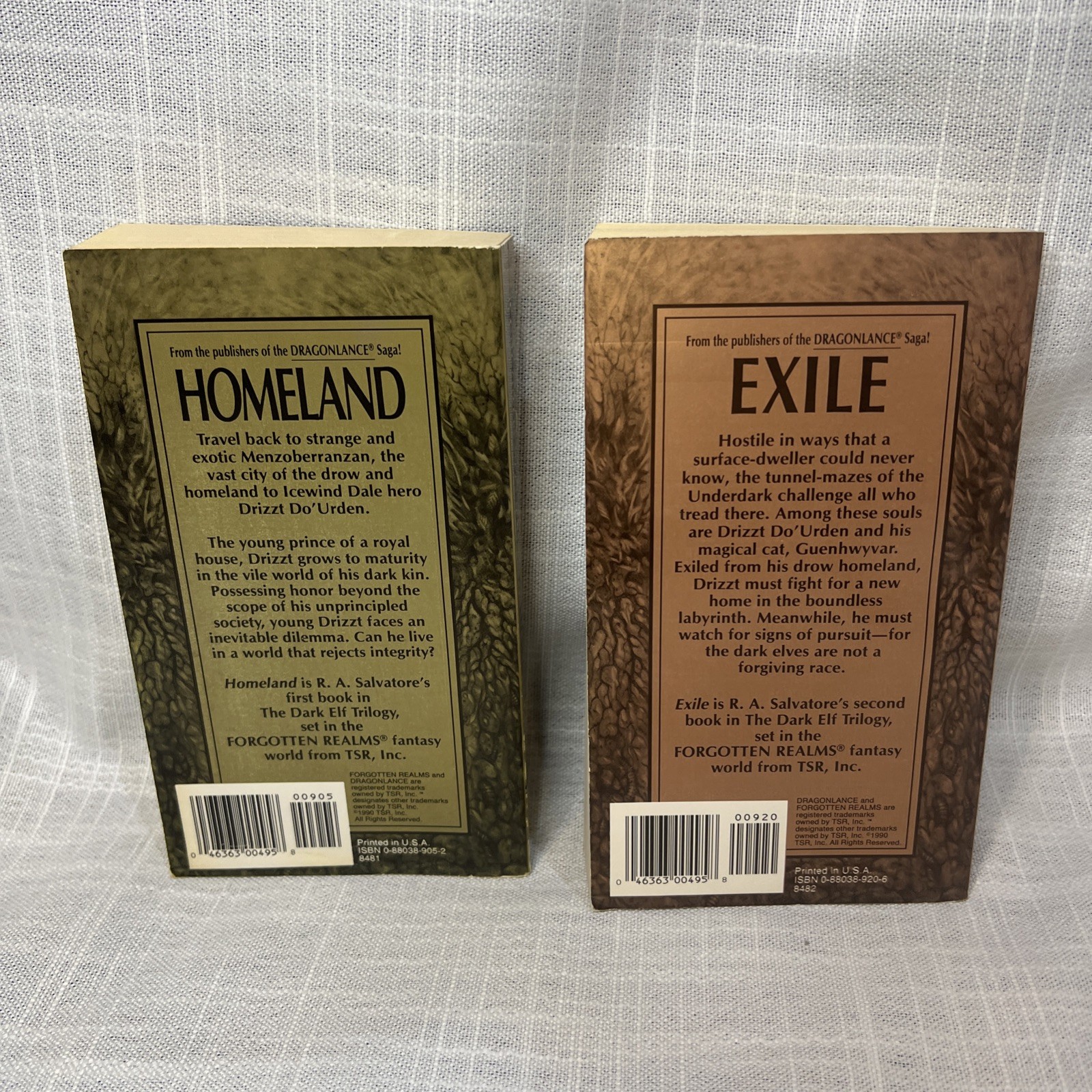 Forgotten Realms The Dark Elf Trilogy Books 1 Homeland + 2 Exile R.A. Salvatore