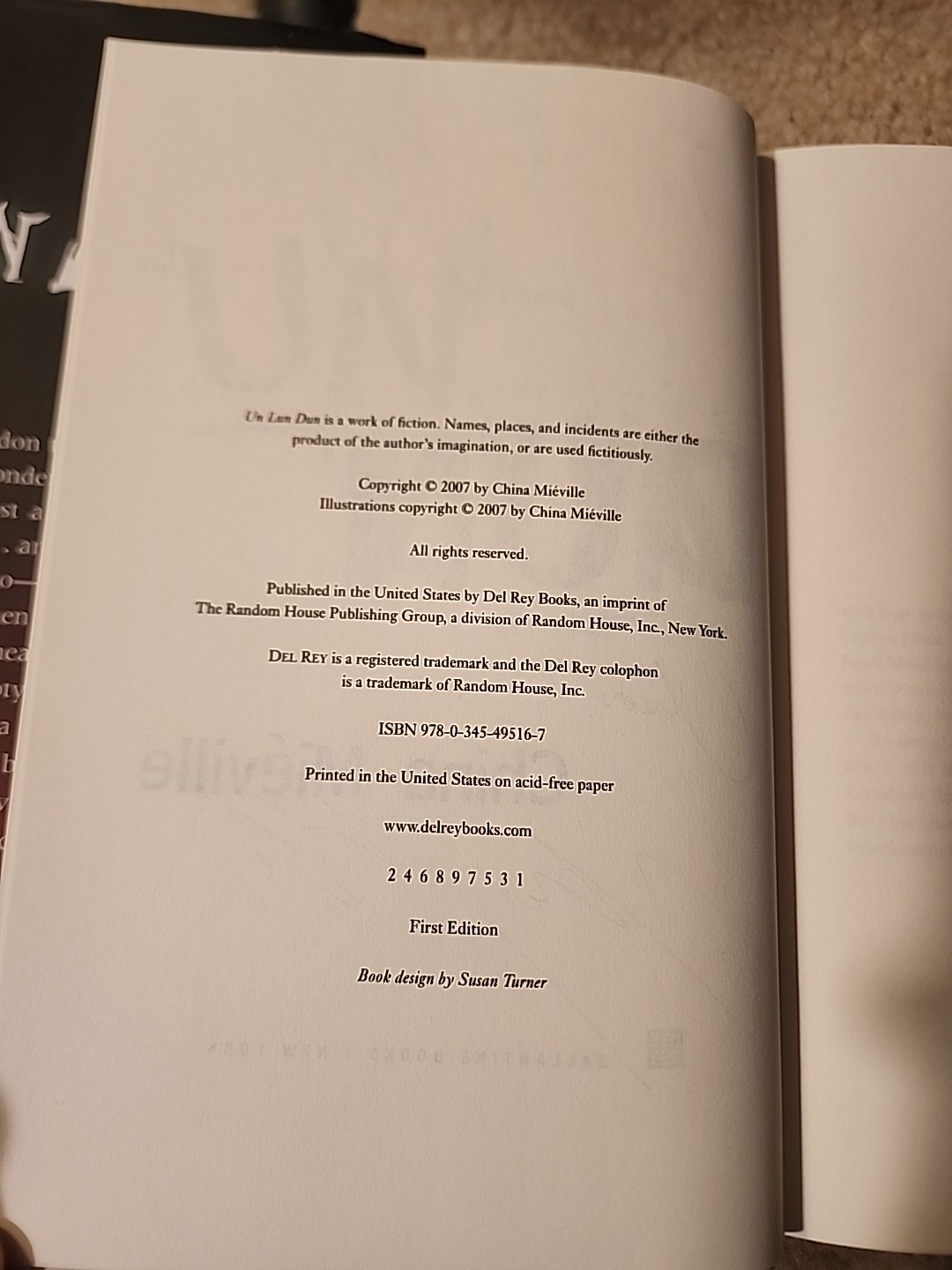 China Miéville SIGNED/Inscribed „Un Lun Dun“ (2007) 1st Edition HCDJ