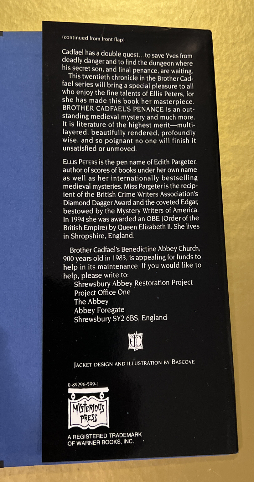 Brother Cadfael’s Penance Ellis Peters 1994 Mysterious Press – 1st Edition