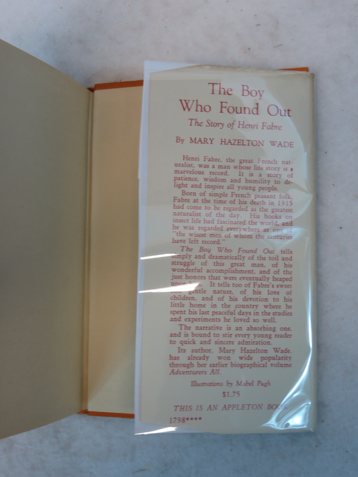 Mary Hazelton Wade THE BOY WHO DARED D. Appleton & Co. NY c. 1929 HC/DJ