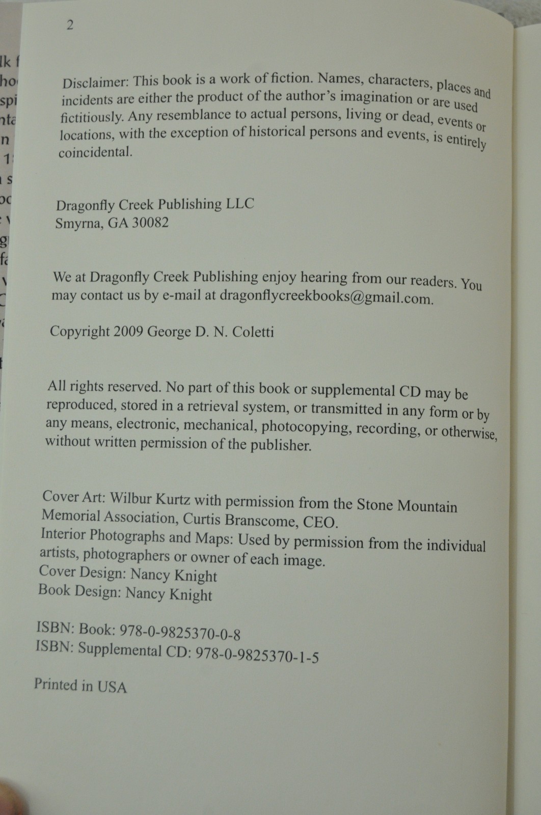 George D N Coletti / Stone Mountain The Granite Sentinel Signed 2009 Civil War