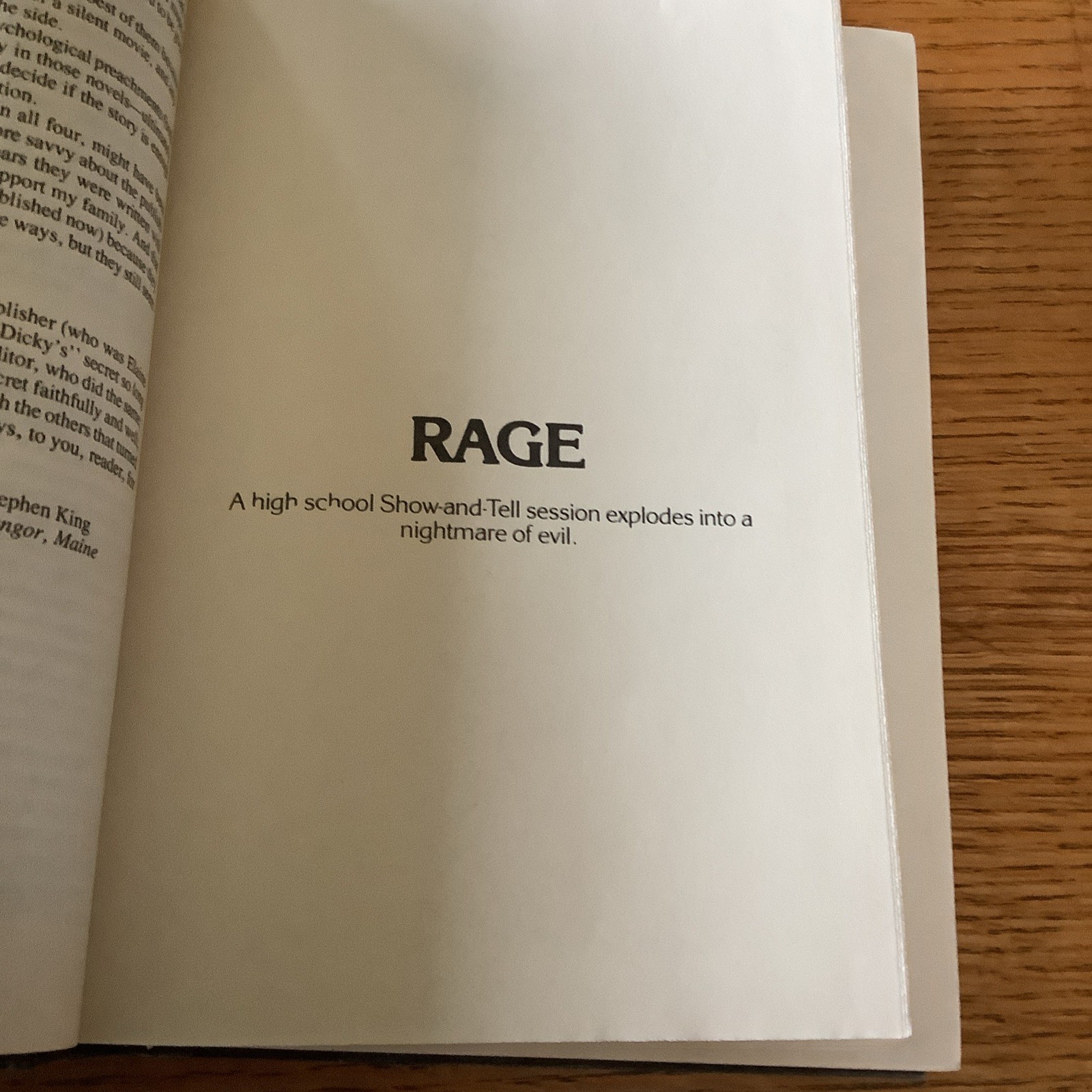 THE BACHMAN BOOKS W/Rage by Stephen King HC BCE Please Read Description Q44 1985