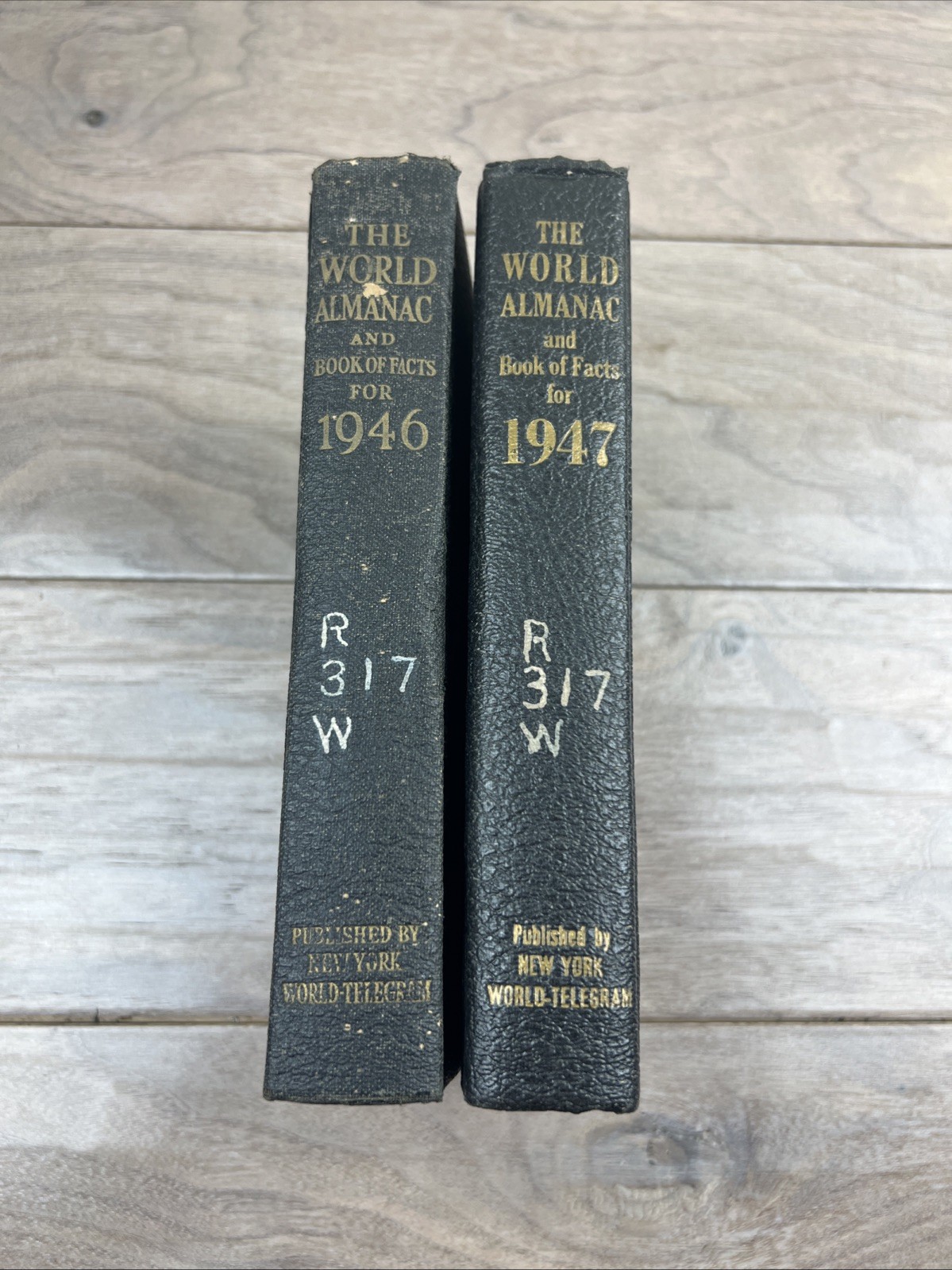 The World Almanac and Book of Facts 1946 & 1974 Vintage Hardcover Set