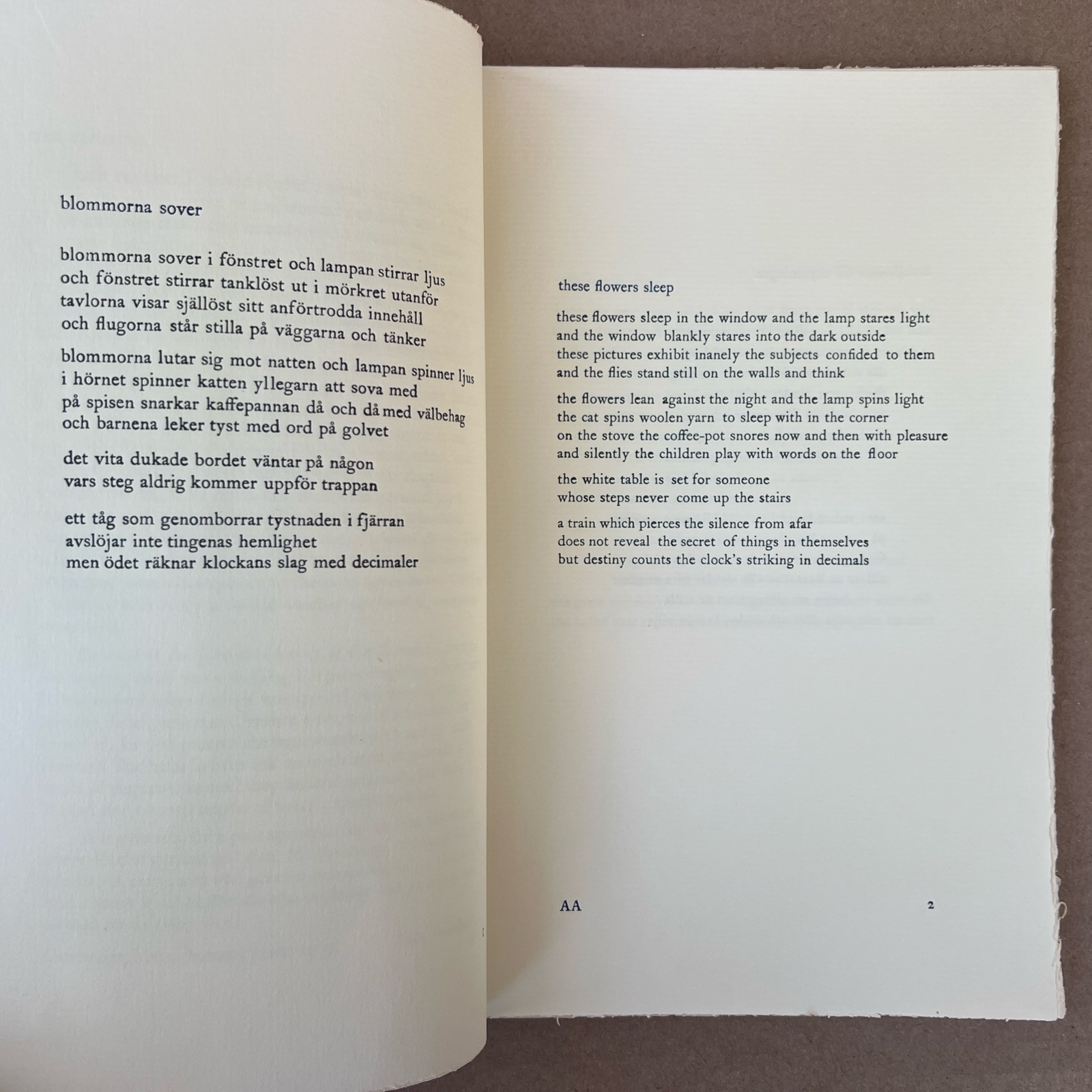 SWEDISH ENGLISH Poems Gunnar Ekelöf 1976 trans. Brita Stendahl LIMITED PRINTING
