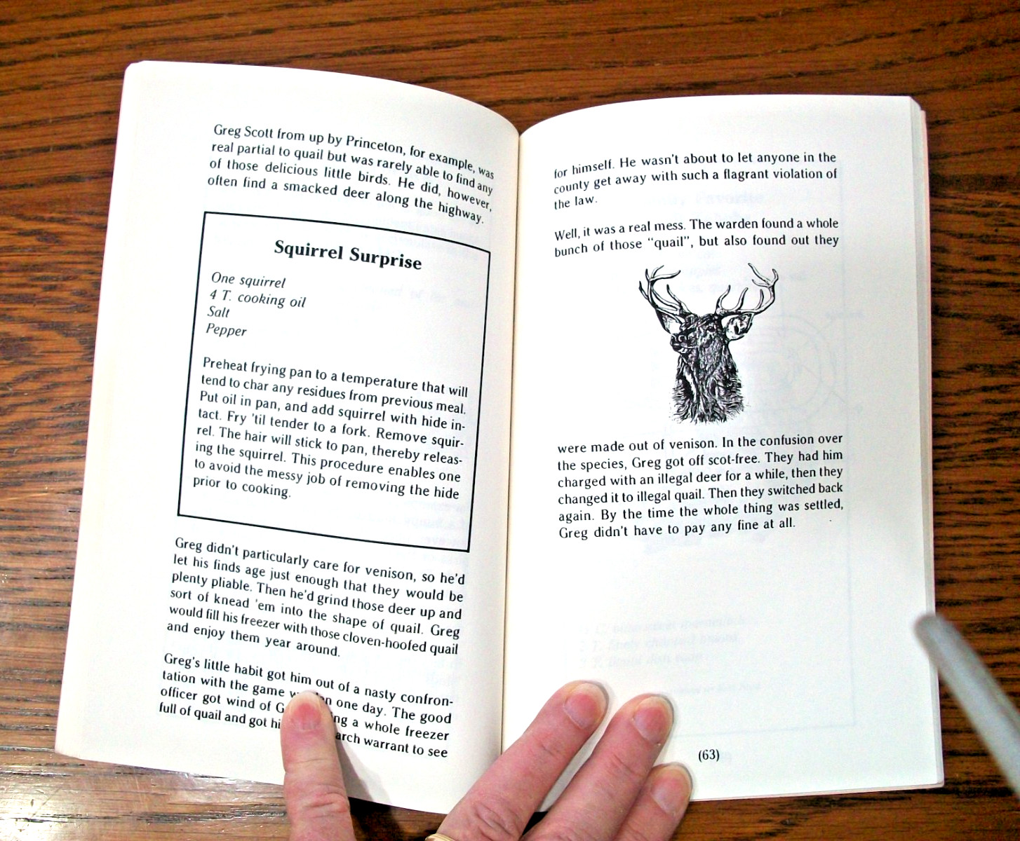 ILLINOIS‘ ROAD KILL COOKBOOK~BRUCE CARLSON~PAPERBACK BOOK~108 PAGES~VERY GOOD~