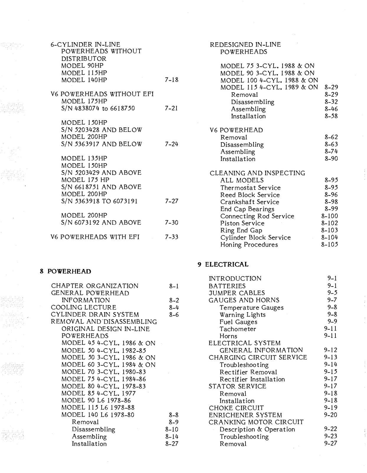 MERCURY 45 50 60 70 75 80 90 115 150 175 200 Service Manual 1977-1989 – BOUND
